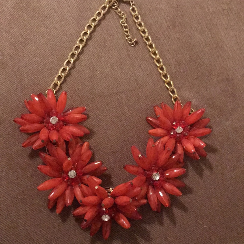 Huge Coral wild Flower Bead necklace